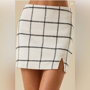 Altar’d State Berkeley Plaid Wool Notch Skirt